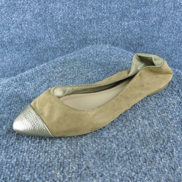 Old Navy Women Ballet Shoes Size 8.5 Medium Brown Fabric Slip On - Picture 1 of 9